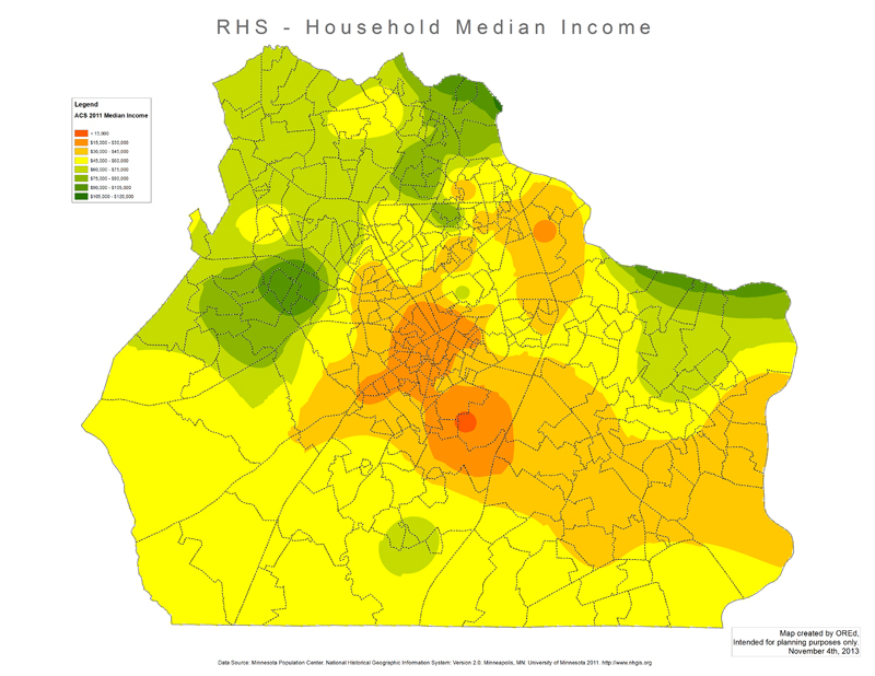 Rock Hill RHS Census Heat Map