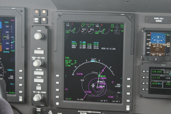 Aircraft sensors and dials from inside the cockpit