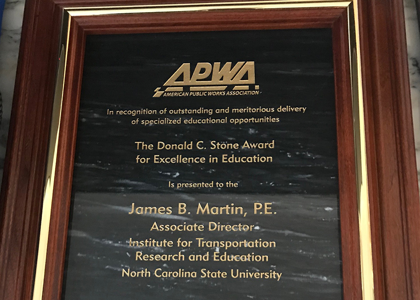 Award Plaque for the Donald C. Stone Award