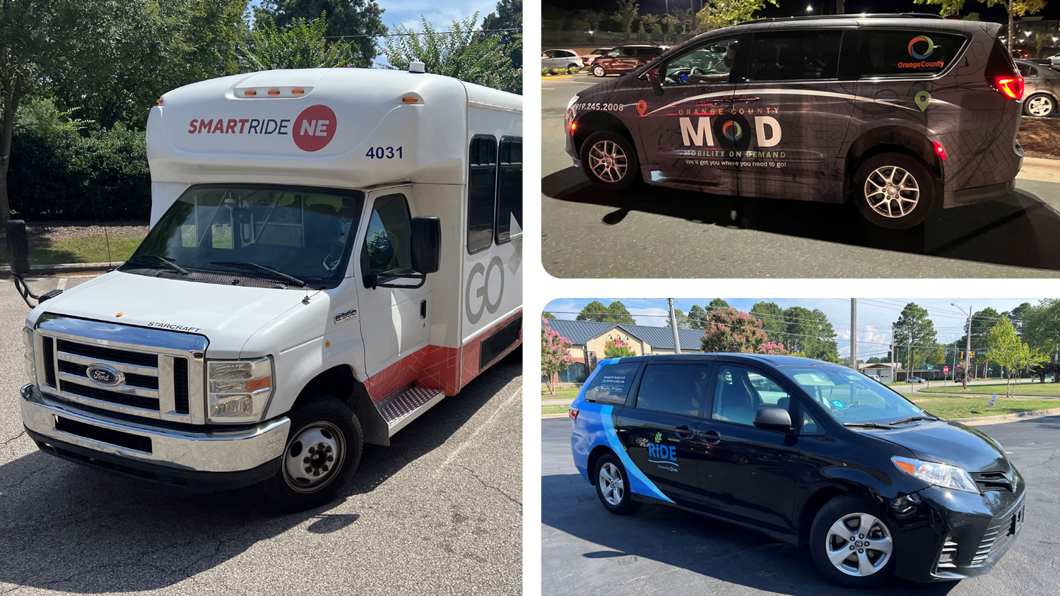 Microtransit bus and minivans